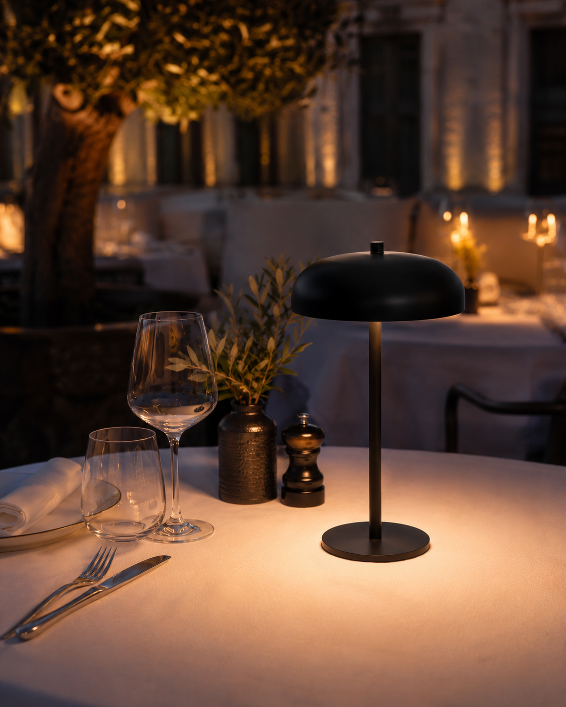 Lampe de Table Sans fil Champignon en Métal Vintage | VINI