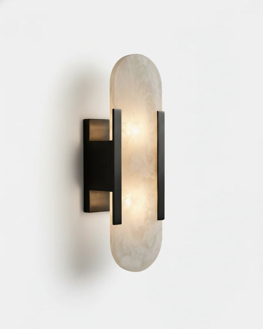 Applique Murale en Albâtre Dorée LED | ALBA