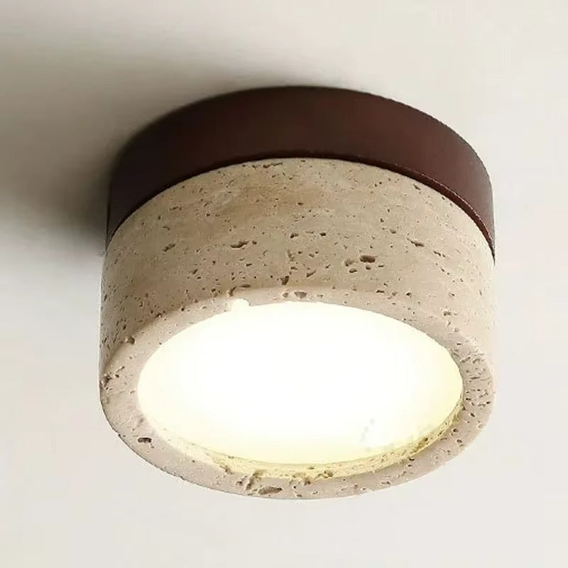 Plafonnier Rond Travertin Wabi-Sabi | VIVA