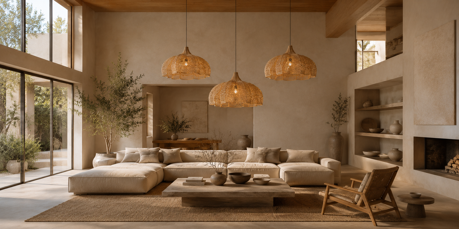 Luminaire Rotin