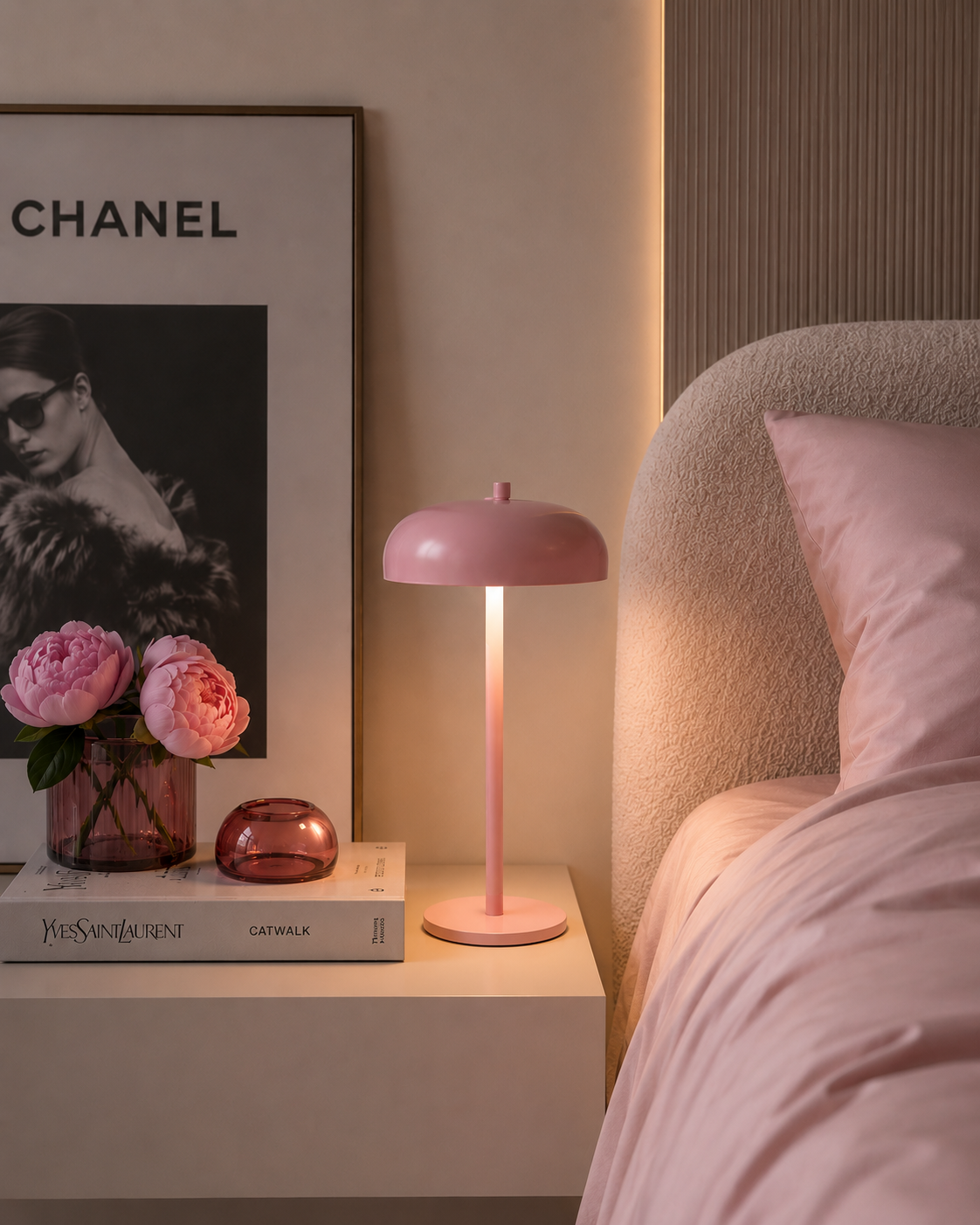 Lampe de Table Sans fil Champignon en Métal Vintage | VINI
