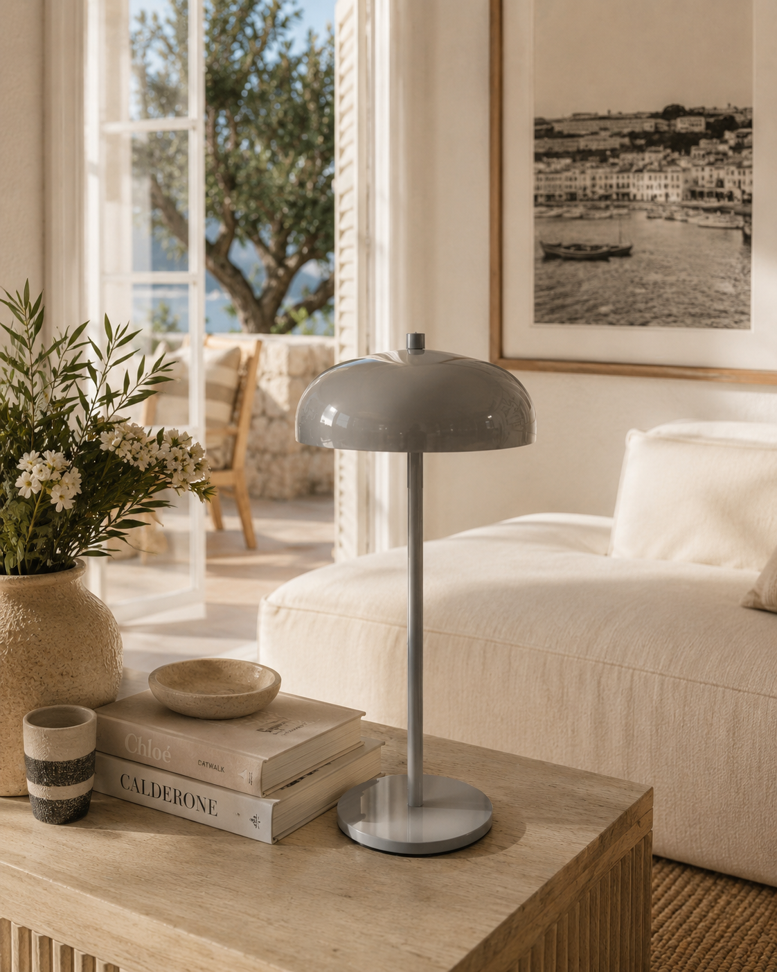Lampe de Table Sans fil Champignon en Métal Vintage | VINI