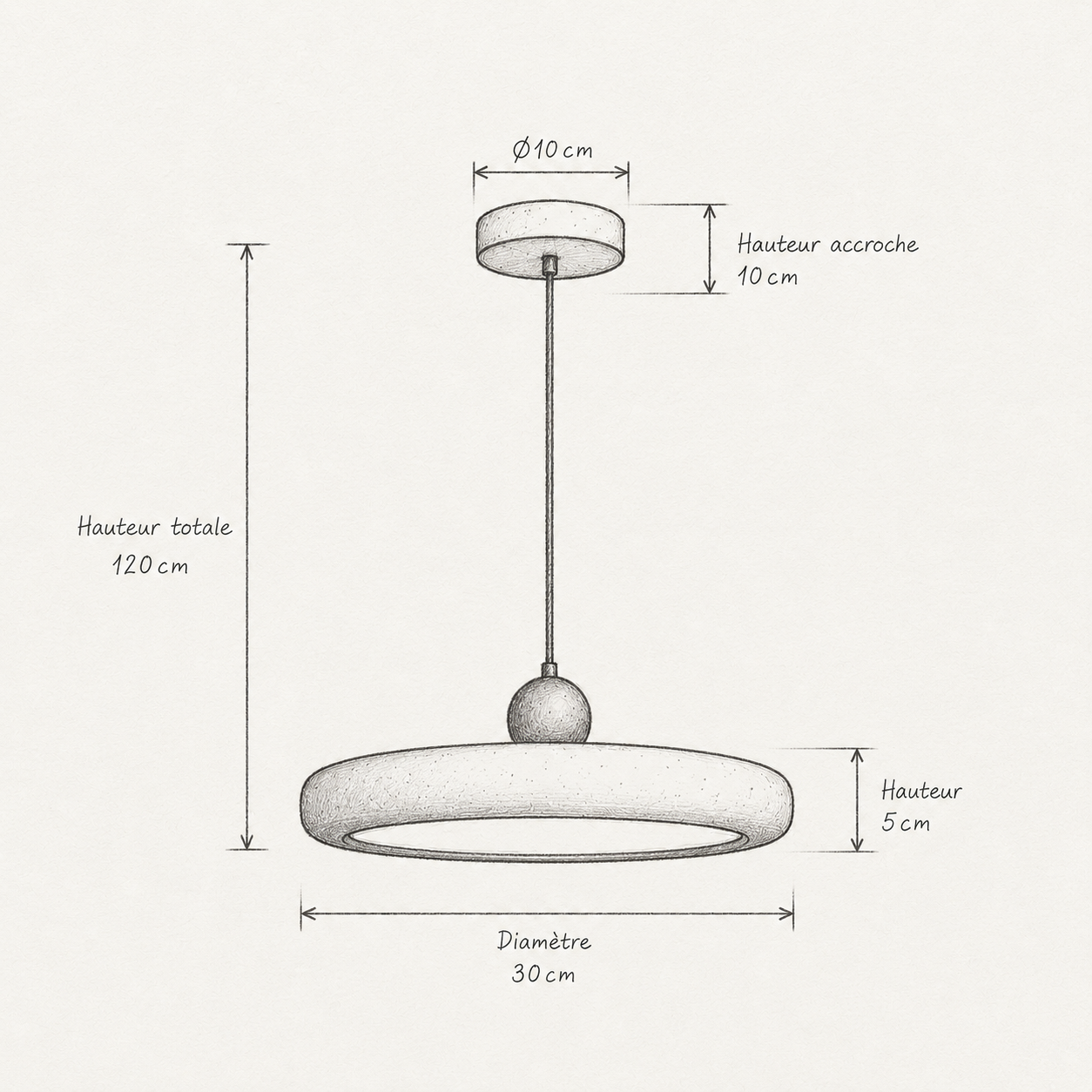 Suspension Travertin Ronde Wabi-Sabi | MIKO