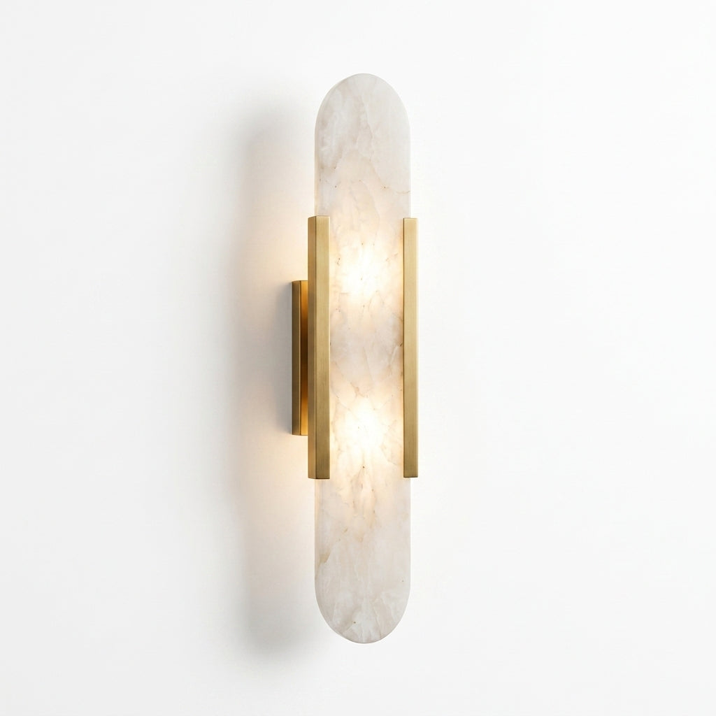 Applique Murale en Albâtre Dorée LED | ALBA