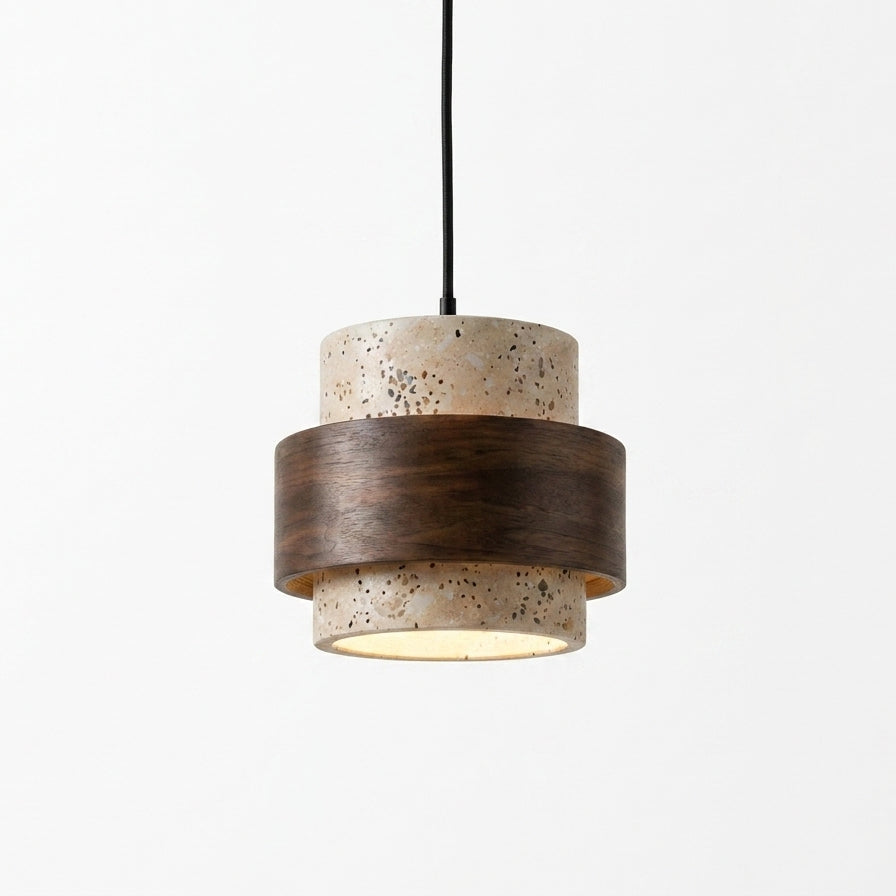 Suspension Travertin & Bois Wabi-Sabi | NAKA